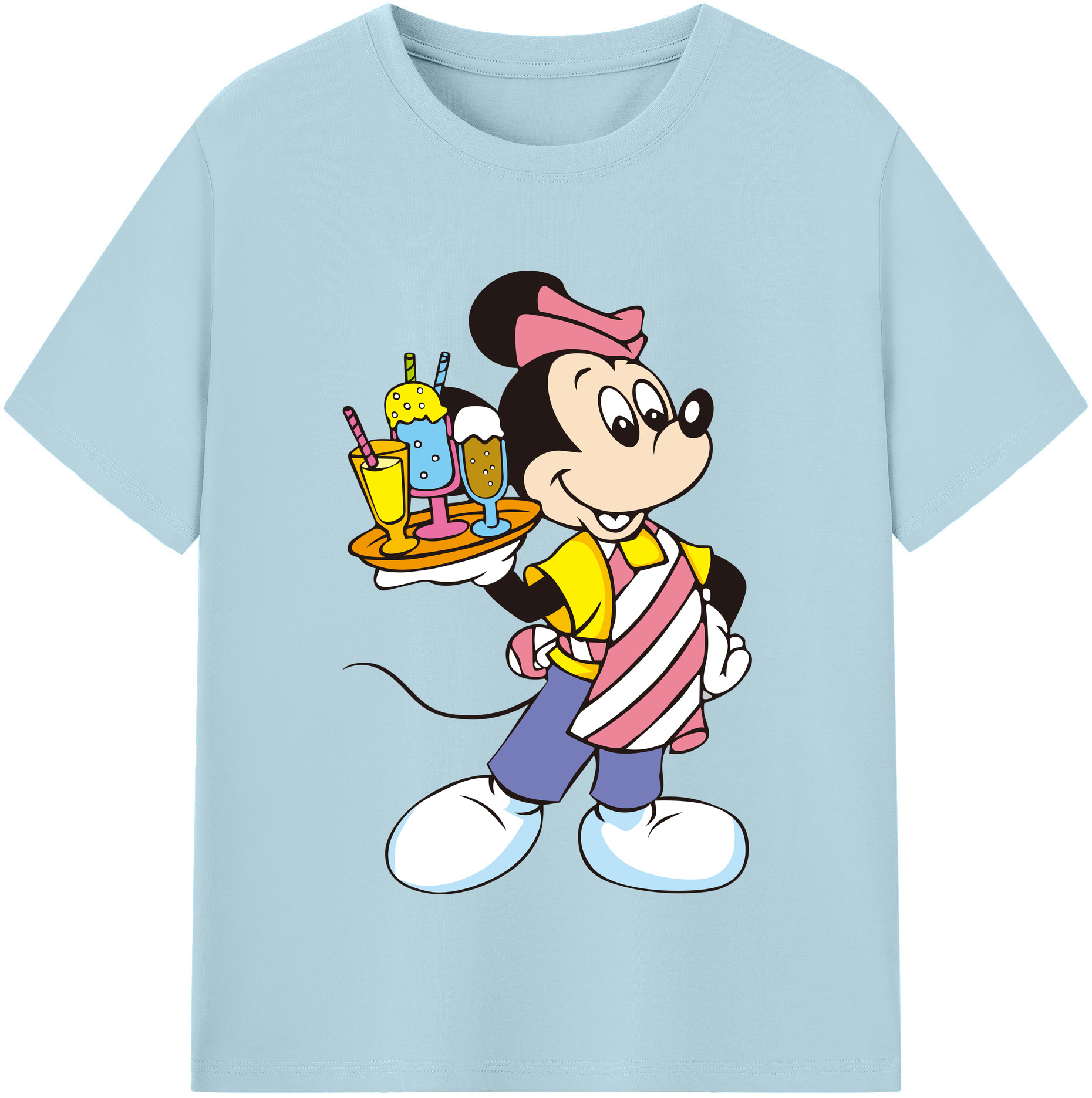（画像用） ミッキーマウス Mickey Mouse 綿100％半袖Tシャツ（フロントプリント）